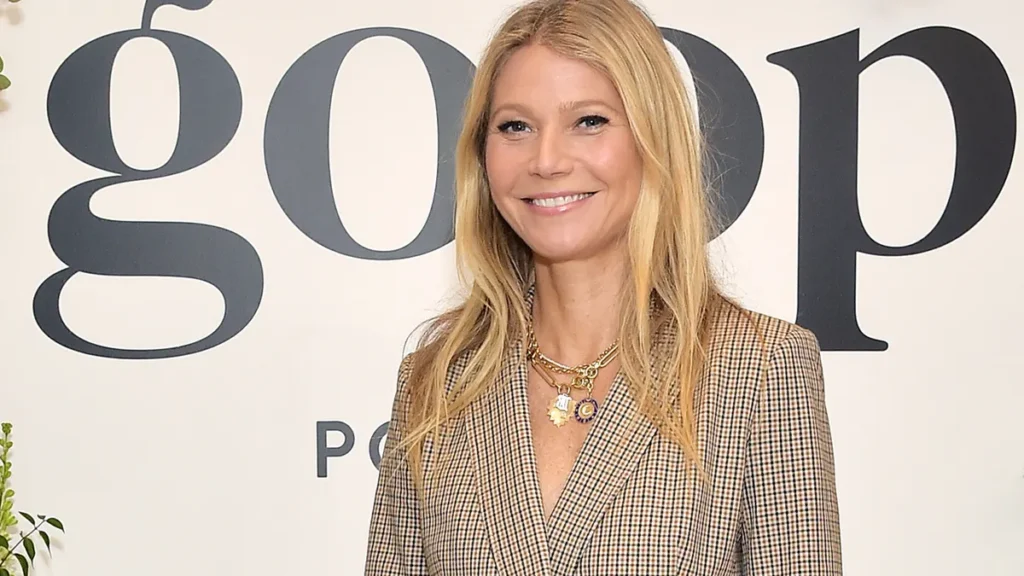 Celebrities and PEMF therapy. Gwyneth Paltrow with Goop sign in the background endorses PEMF therapy