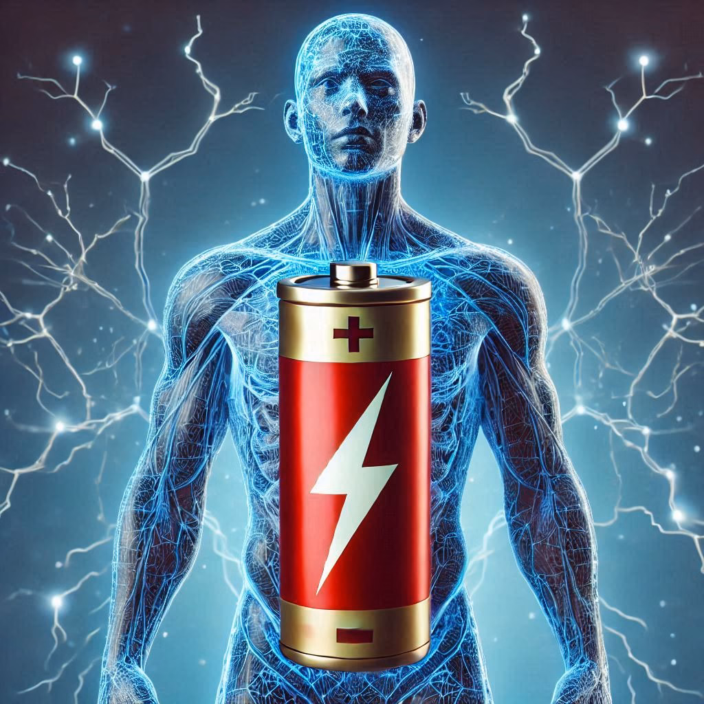 Illustration of electromagnetic energy supporting cellular function in the human body